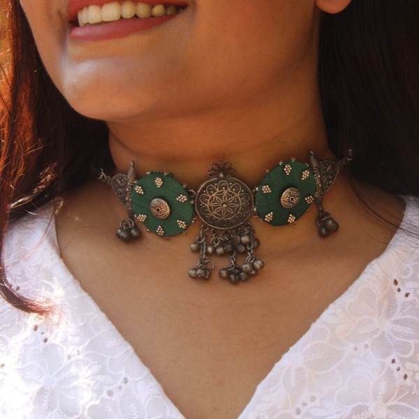 Green Oxidized Choker